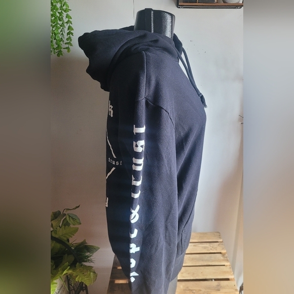 H&M Divided Black "Hope & Trust" Pullover Hoodie M - Picture 4 of 7